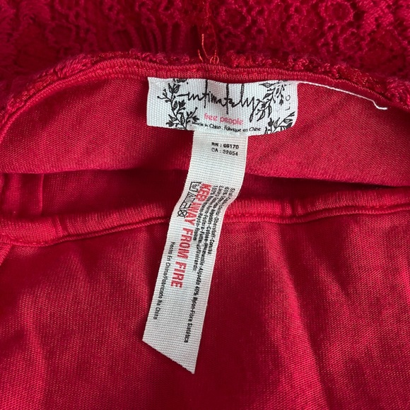 Free People | Red "Daydream" Lace Sleeveless Formal Mini Dress with Open Back L - Picture 5 of 12